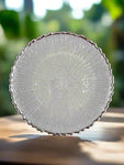 8.25" GLASS PLATE-SILVER RIM