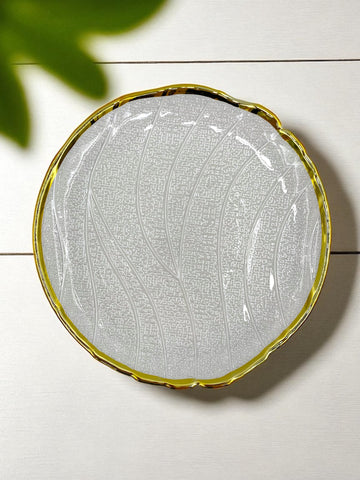 8" GLASS PLATE-GOLD RIM