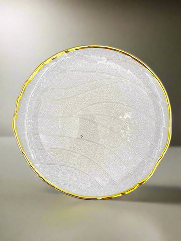 10.5" GLASS PLATE-GOLD RIM
