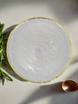 13" GLASS PLATE-GOLD RIM-ROUND