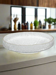 12"x1.5" GLASS BOWL-GOLD RIM