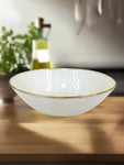5.5"x2.25" GLASS BOWL-GOLD RIM