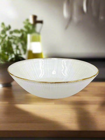 5.5"x2.25" GLASS BOWL-GOLD RIM