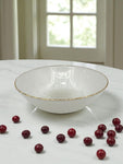 7.75"x3" GLASS BOWL-GOLD RIM