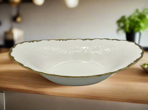 13"x8.25" BOWL-GOLD DESIGN-OVAL