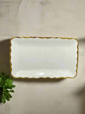 12"x7.25" PLATTER-GOLD DESIGN