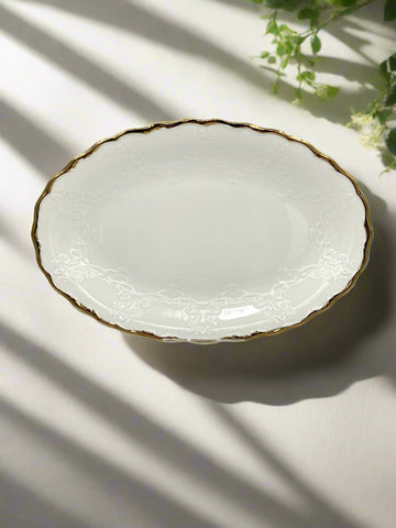 12"x8" PLATTER -GOLD DESIGN-OVAL