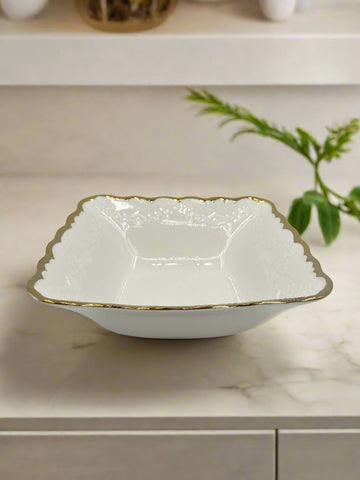8.25"x4.25"BOWL-GOLD DESIGN-SQUARE