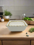 6"x3"BOWL-GOLD DESIGN-SQUARE