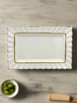 12"x8" PLATTER-GOLD DESIGN-RECTANGLE
