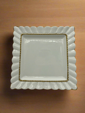 10.5" PLATE-GOLD DESIGN-SQUARE