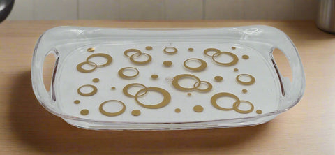 11.5"x7.5" TRAY W/GOLD DESIGN