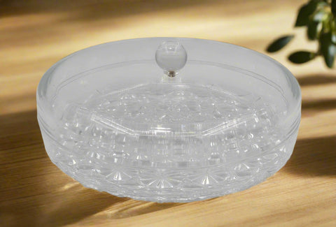 10"ACRYLIC DISH W/LID-ROUND