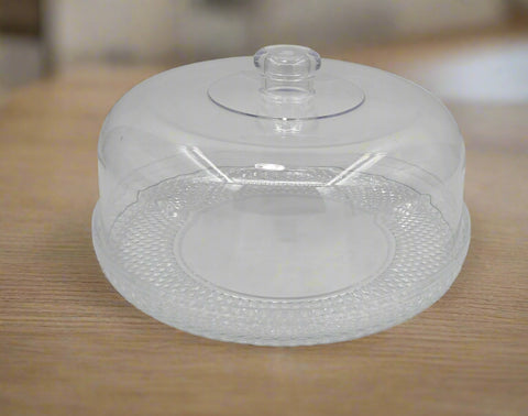 11" ACRYLIC DISH W/LID-ROUND