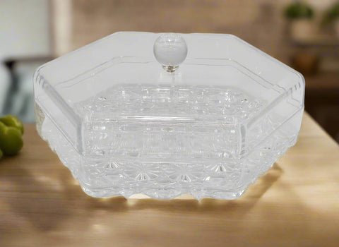 9.5" - 3 SECTION ACRYLIC DISH-HEXAGON