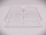 11"- 4 SECTION ACRYLIC DISH W/LID-SQUARE