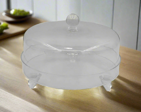 9.5"ACRYLIC DISH W/LID-ROUND