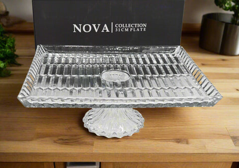 12"x10"x5"FOOTED GLASS PLATTER-RECTANGLE
