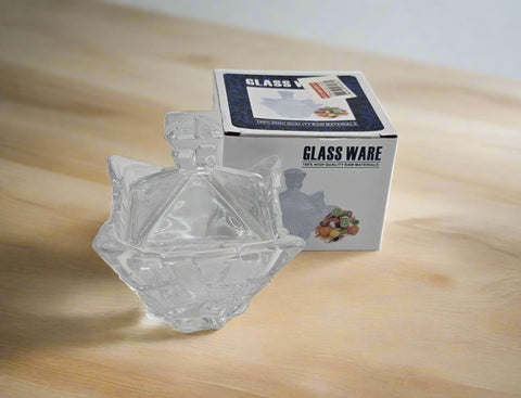 GLASS CANDY JAR W/LID