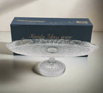 15"x6.5"x5" GLASS FOOTED PLATTER-OVAL