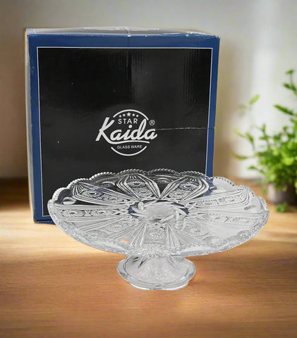 11.5"x4" GLASS FOOTED PLATTER