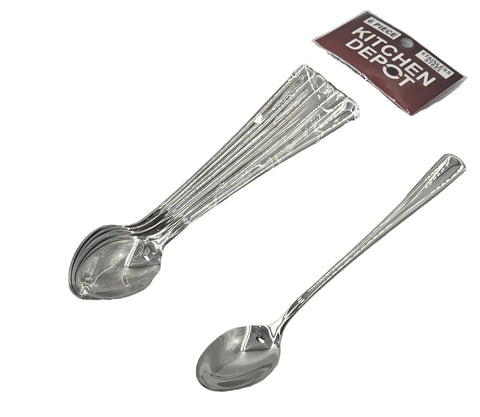 6 PC LONG COFFEE SPOON -SILVER