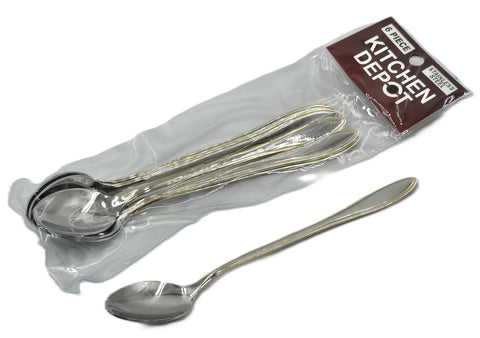 6 PC LONG COFFEE SPOON-GOLD/SILVER