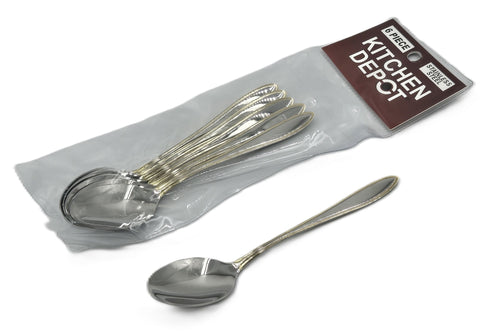 6 PC TEA SPOON-GOLD/SILVER