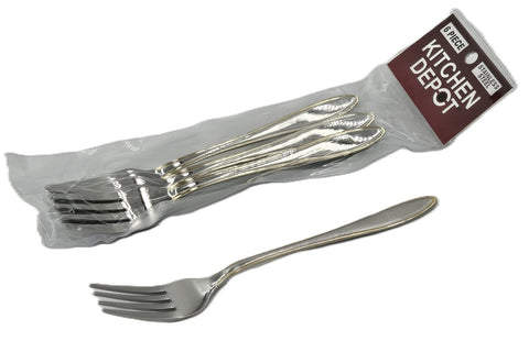 6 PC DINNER FORK-GOLD/SILVER