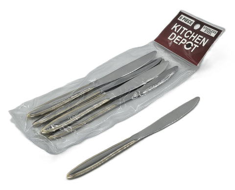 6 PC DESSERT KNIFE-GOLD/SILVER