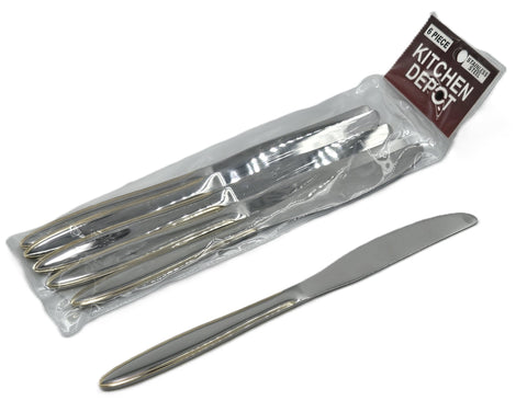 6 PC DINNER KNIFE-GOLD/SILVER