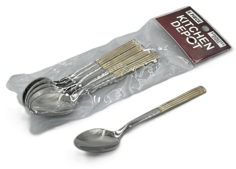 6 PC TEA SPOON-GOLD/SILVER