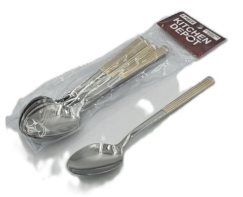 6 PC DINNER SPOON-GOLD/SILVER