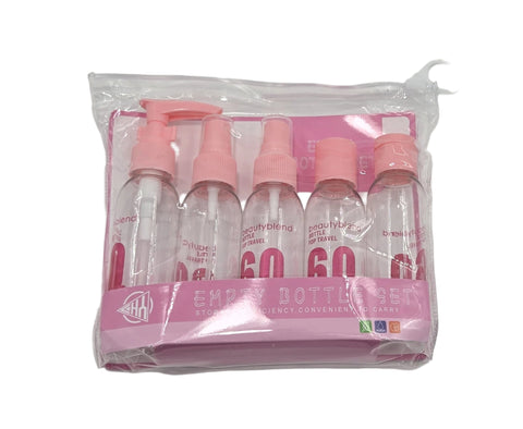 PLASTIC TRAVEL BOTTLE SET -5 CT