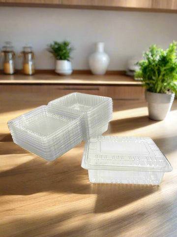 8.5"x6.5"x2" CLEAR CONTAINER W/LID-RECTANGLE-20CT