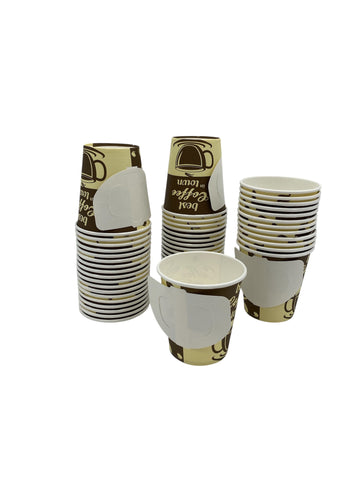 7OZ  PAPER COFFEE CUPS W/HANDLE-50CT