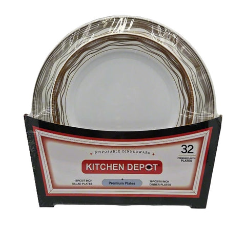 PLATE SET-GOLD DESIGN-32CT