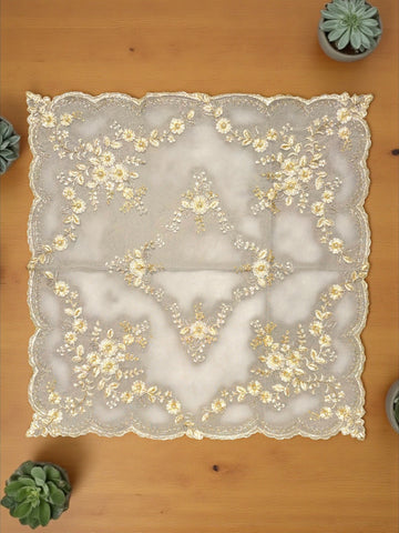 32.5" TABLE CLOTH-SQUARE-GOLD