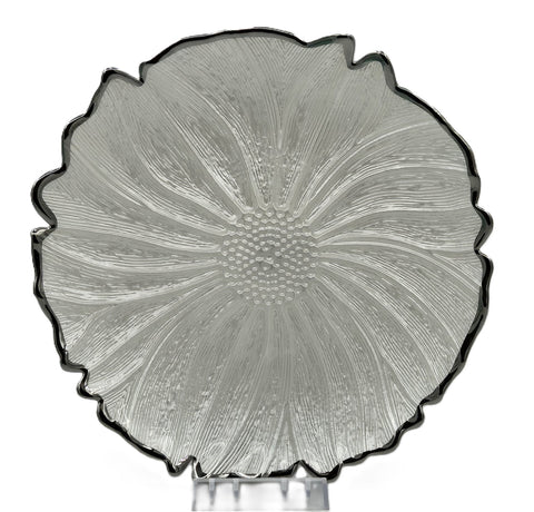10" GLASS PLATE-FLOWER DESIGN