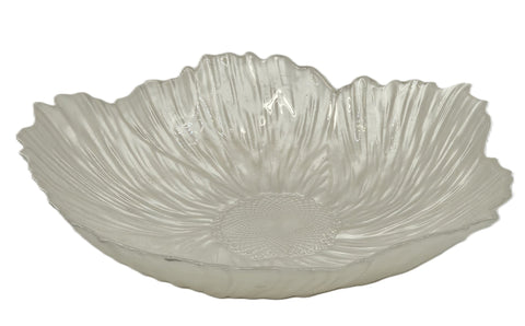 12" GLASS BOWL-FLOWER DESIGN