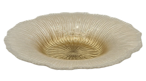 12" GLASS BOWL-FLOWER DESIGN