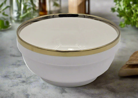 7"x4" BOWL W/GOLD RIM