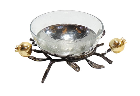 5.5" GLASS BOWL-POMEGRANATE