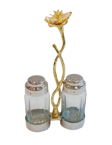 5"x8" SALT & PEPER SET-FLOWER DESIGN