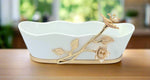 11"x3.5"x3.75" CUTLERY BASKET W/FLOWER