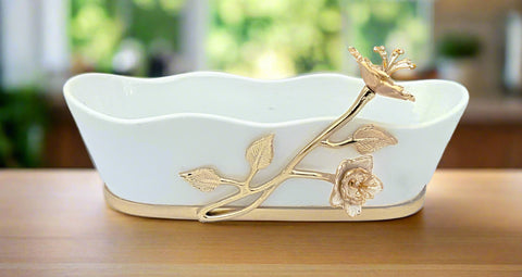 11"x3.5"x3.75" CUTLERY BASKET W/FLOWER
