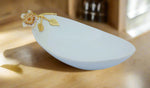 10"x6"x3.5" OVAL BOWL W/FLOWER