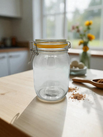 1L GLASS JAR W/AIRTIGHT LIDS