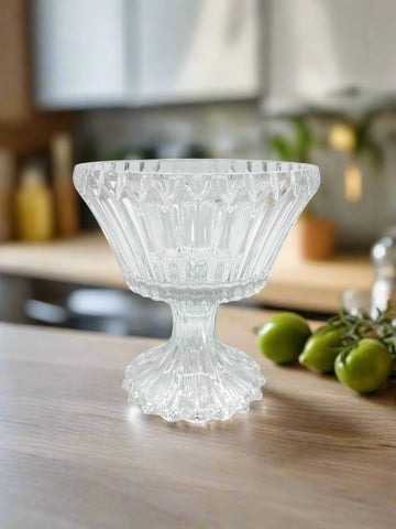 7"x7" FOOTED GLASS BOWL