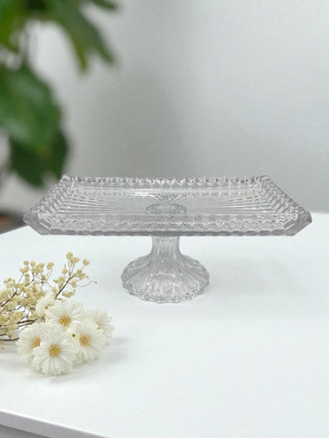 11"x6" FOOTED GLASS PLATTER-RECTANGLE